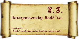 Mattyasovszky Beáta névjegykártya