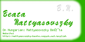 beata mattyasovszky business card